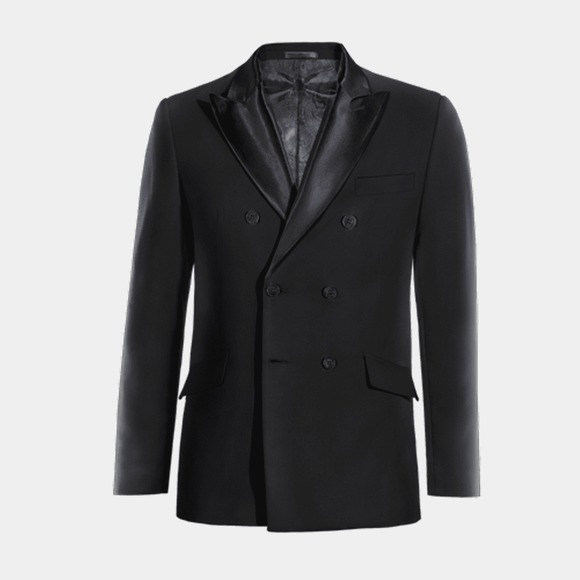Tazio super 100 Pure wool tuxedo blazer Tux Jacket, Suit Jacket $469 NWT Black - Picture 2 of 13